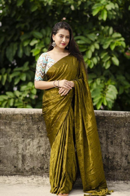 Soft Turkey Silk Saree With Allover Shine Woven Butterfly