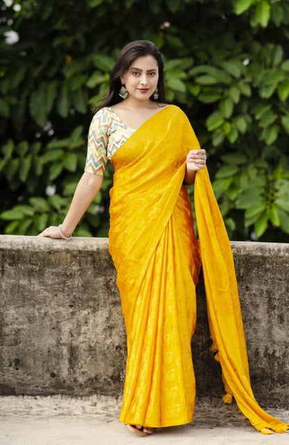 Soft Turkey Silk Saree With Allover Shine Woven Butterfly