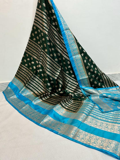 Soft Warm Silk Saree With Sequence Butti and Zari Work