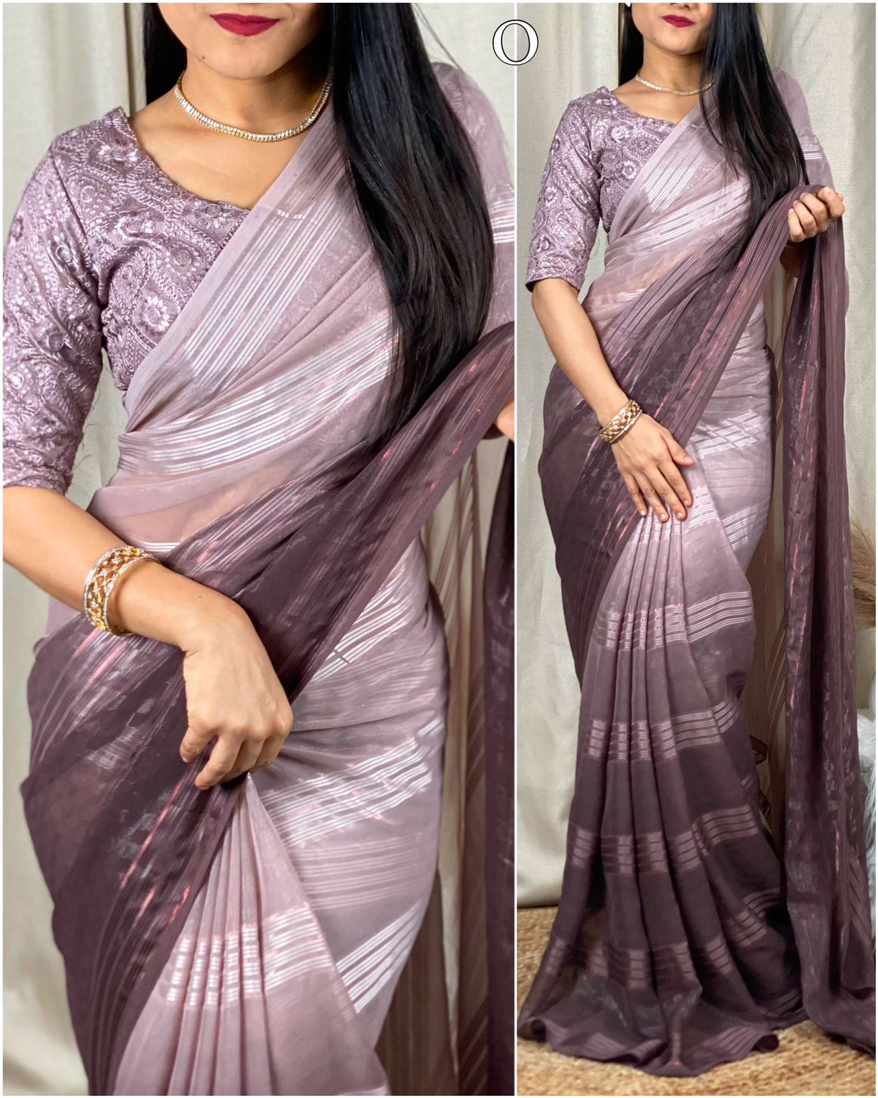 Soft Georgette Saree With Padding Printed Work and Tussles