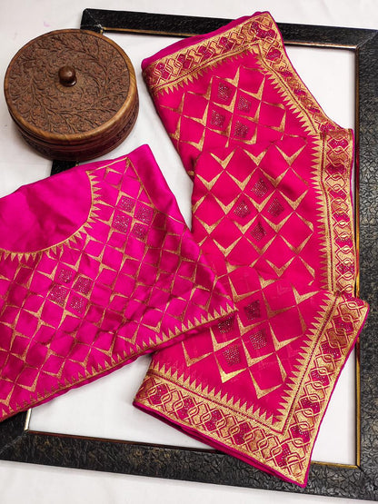Soft Georgette Saree With Embroidery Work and Lace Work