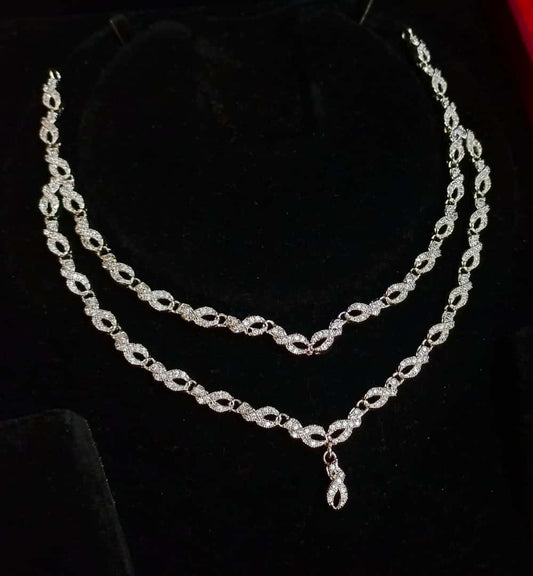 Beautiful CZ Double Layer Necklace