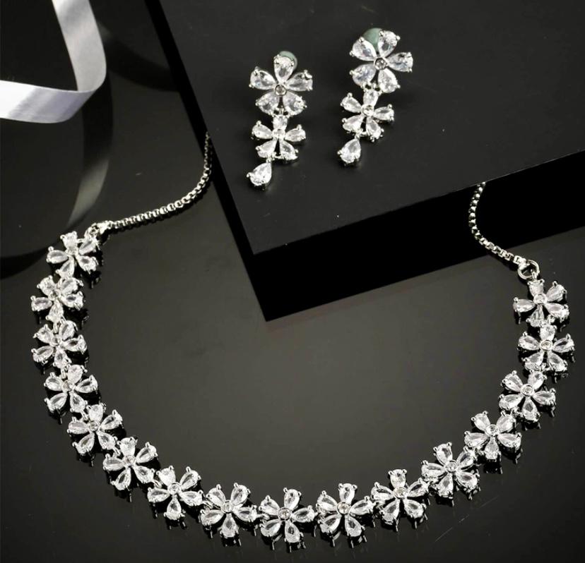 Short CZ Solatire Neckalace Set