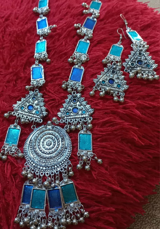 Beautiful German Silver Long Necklace Set
