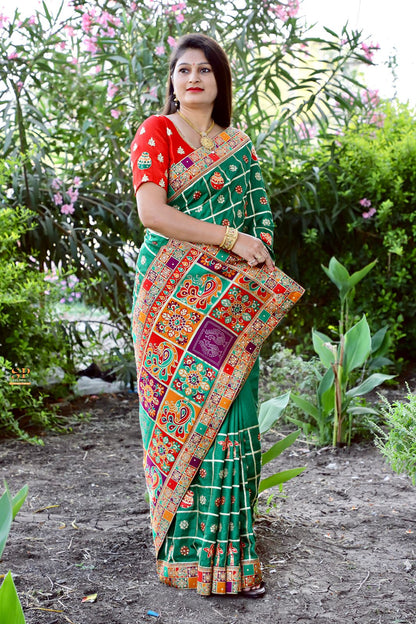 Soft Dola Silk Saree With Embroidery and Jacquard Border Work