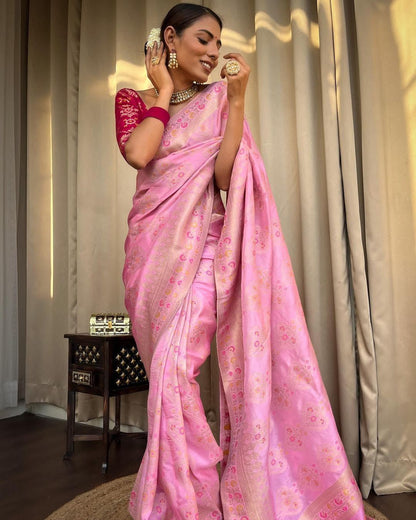 Soft Dola Silk Saree With Jacquard Work and Rich Pallu