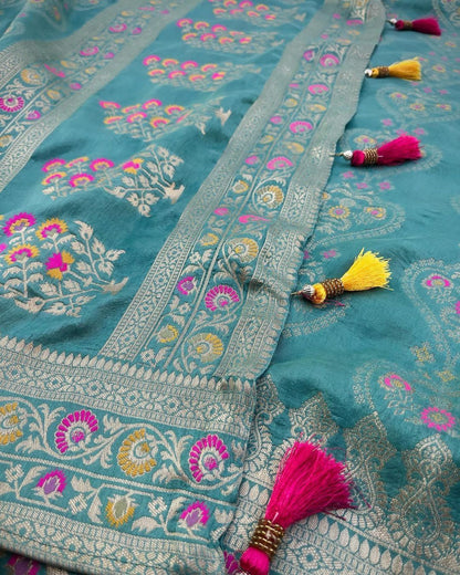 Soft Dola Silk Saree With Jacquard Work and Rich Pallu