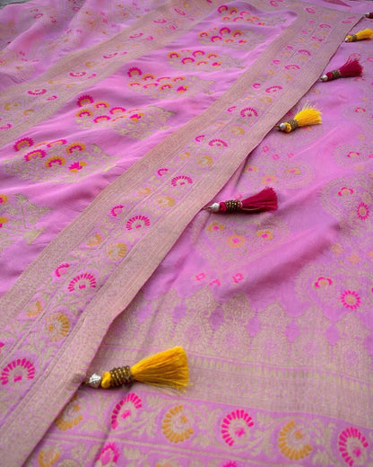 Soft Dola Silk Saree With Jacquard Work and Rich Pallu