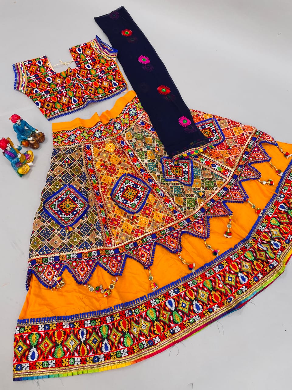 Soft Reyon Cotton Bandhani Print With Heavy Work and Mirror Work