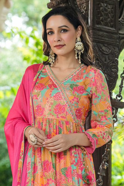 Alia Cut Kurti Set With Afgani and Angarakha Style