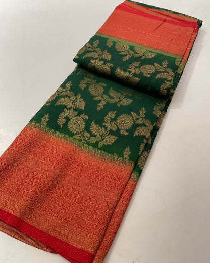 Soft Cotton Georgette Saree With Tiny Butties and Silver Zari Weaving
