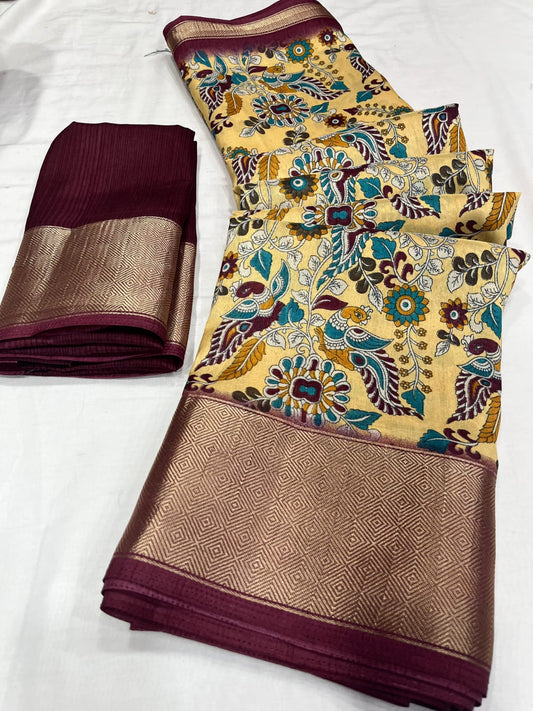 Soft Dola Silk Saree With Jacquard Border