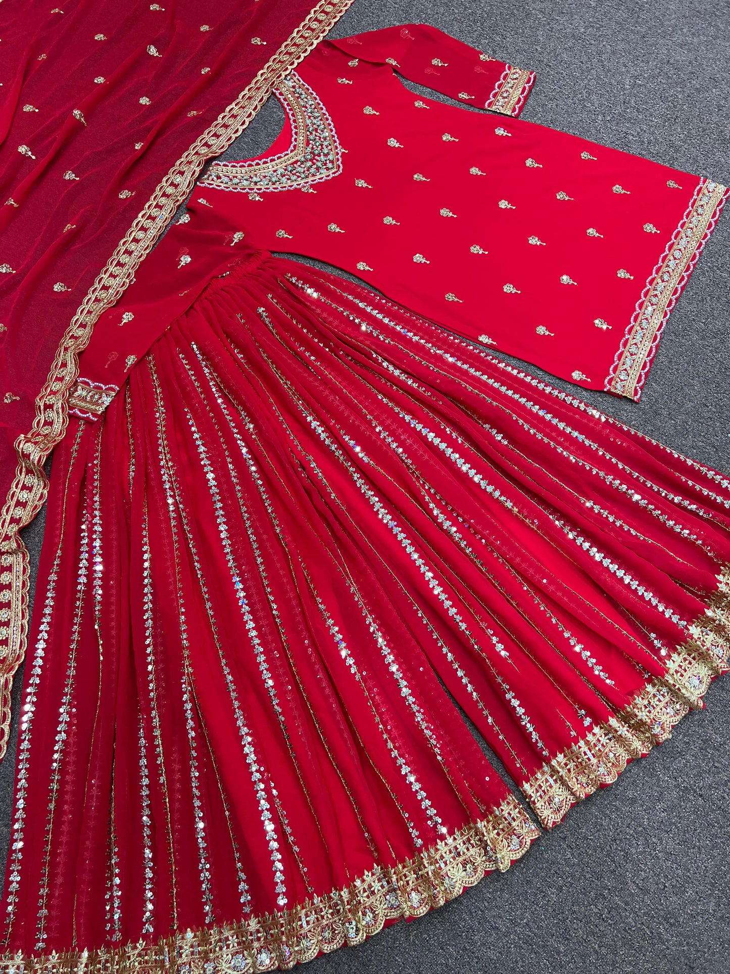 Karva chauth Special Georgette Sharara With Sequence Embroidery