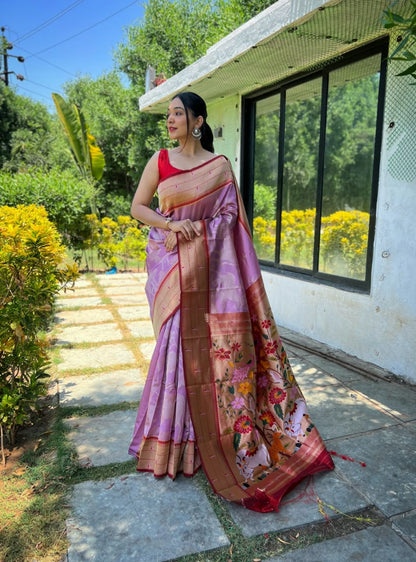 Soft Paithani Silk Saree With Beautiful 3d Traditional Design Pattern