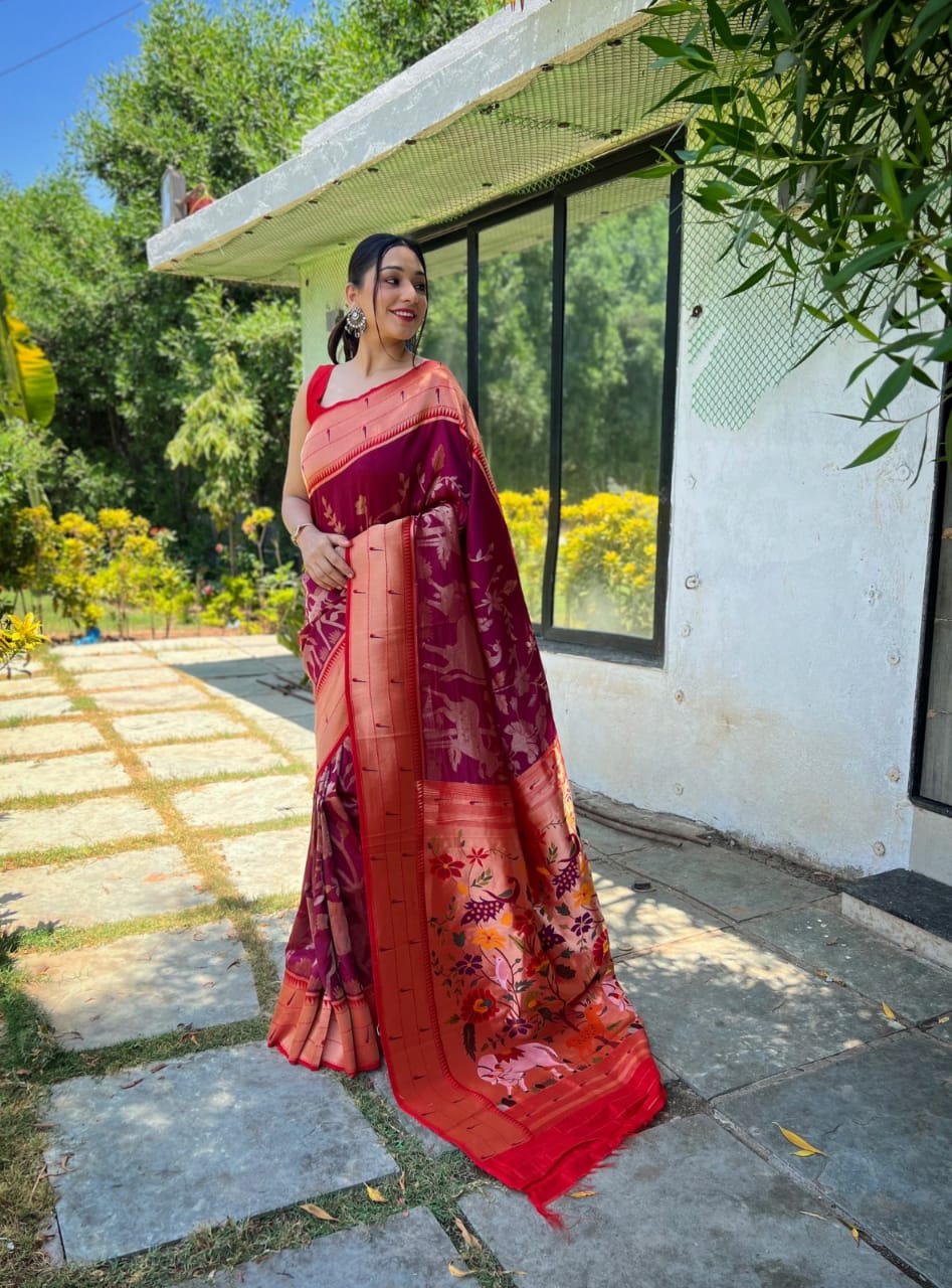 Bishnupuri 3D Katan Silk Saree for Party wear