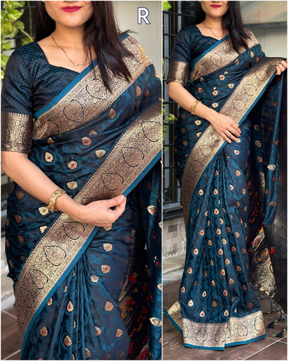 Soft Satin Silk Saree With Rich Pallu Zari Weaving