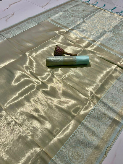 Soft Kanjivaram Silk Saree With Heavy Zari Weaving