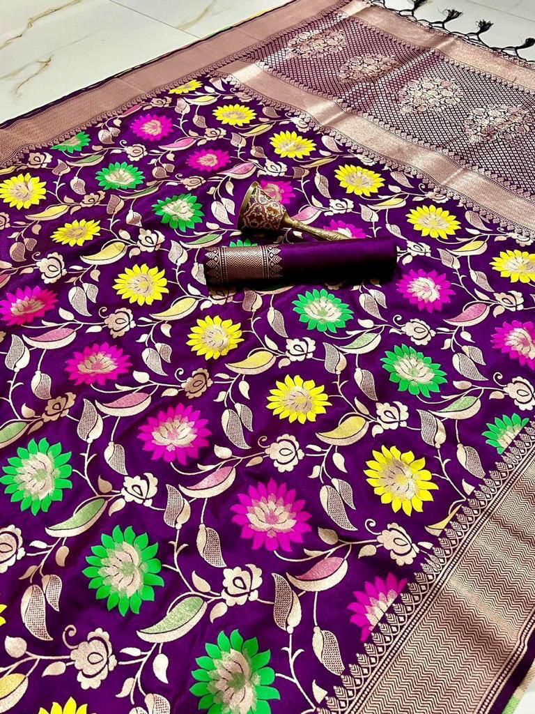 Designer Soft Kanchivaram Silk Saree With Full Zari Work