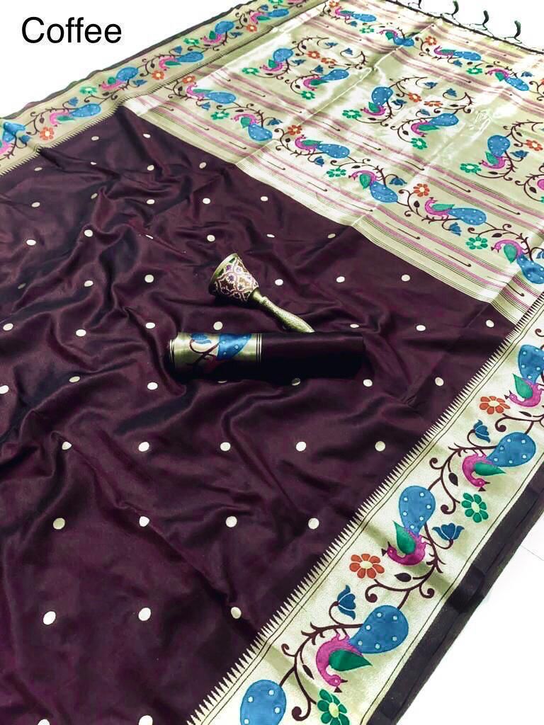 Soft Kanchivaram Paithani Silk Saree With Minakari Border