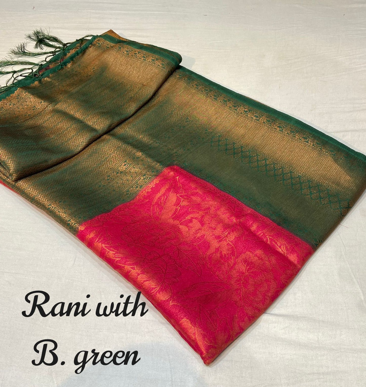 Soft Kanjivaram Silk Saree With Copper Zari Weaving