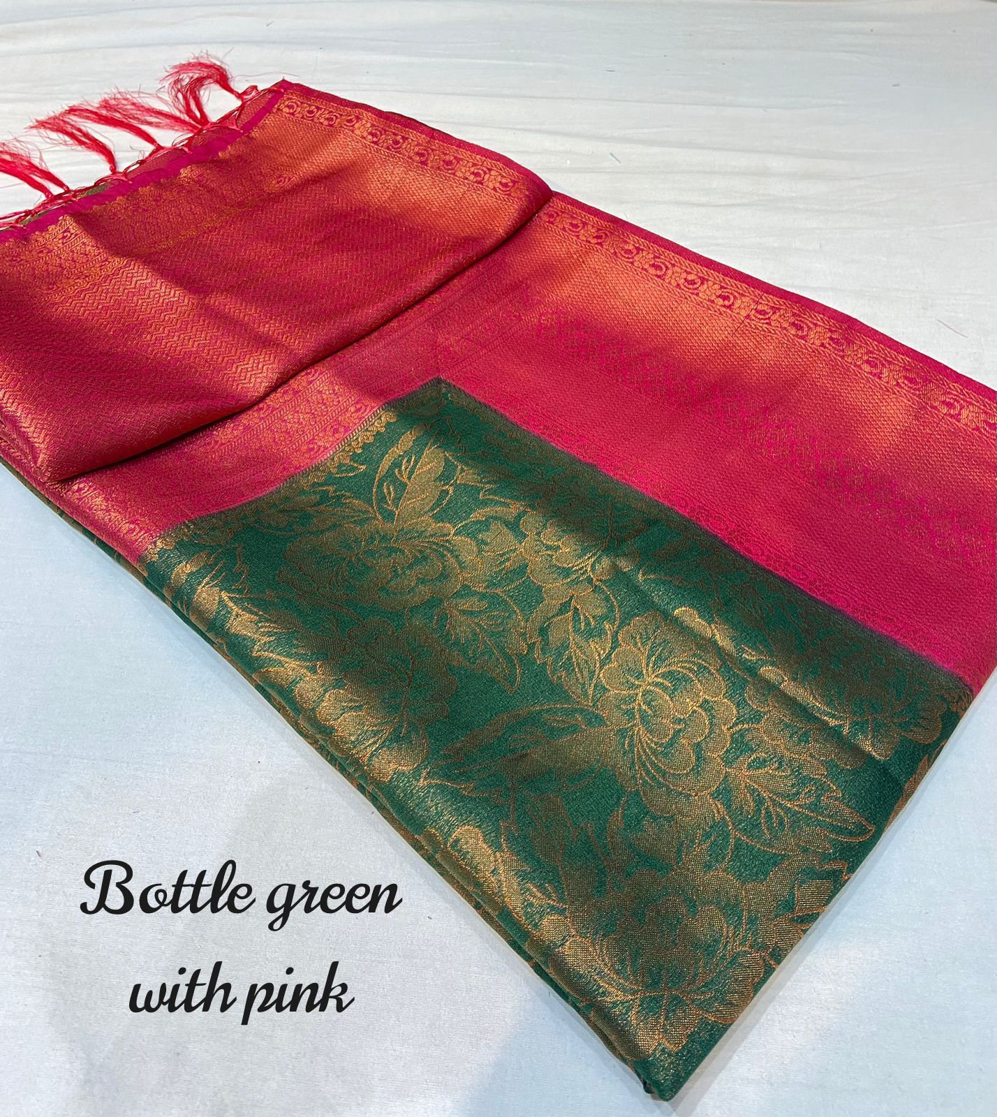 Soft Kanjivaram Silk Saree With Copper Zari Weaving