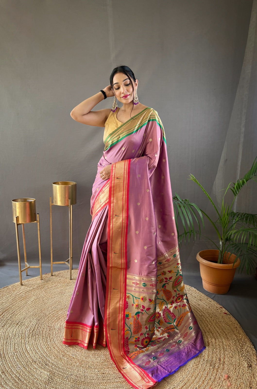 Soft Kanjivaram Paithani Silk Saree With Small Butties