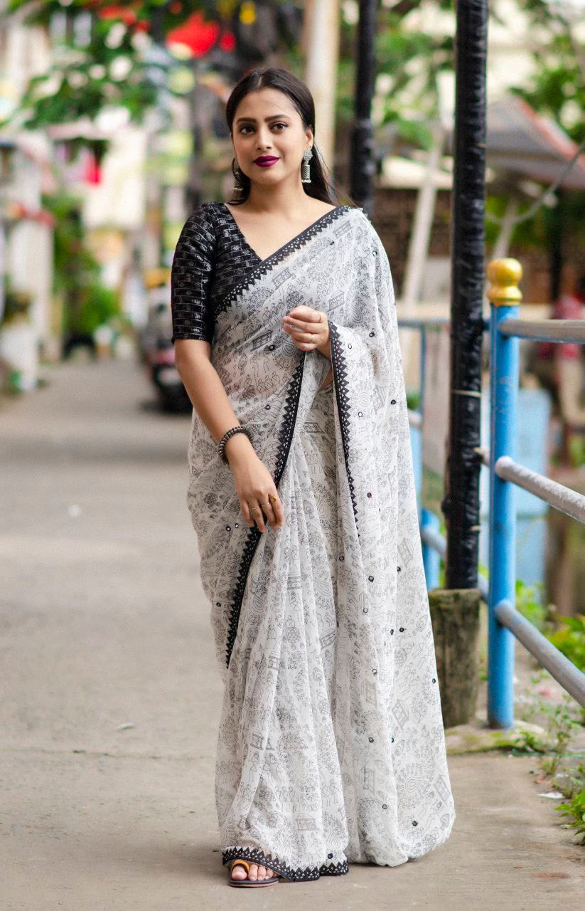 Linen Plain Grey Saree | Kankatala