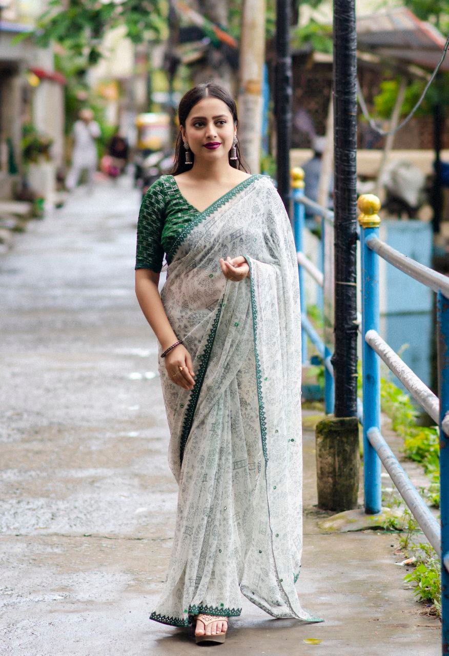 Buy Grey Sarees for Women by Saree mall Online | Ajio.com