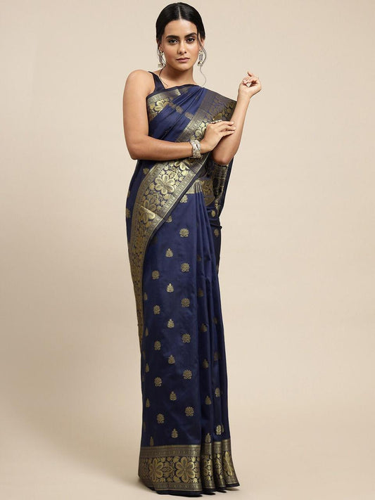 Soft Banarasi Silk Saree With Jacquard Border