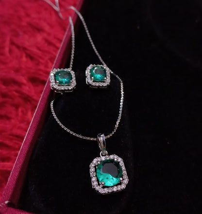 Beautiful Designer CZ Pendant Set With Chain