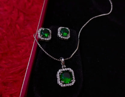 Beautiful Designer CZ Pendant Set With Chain