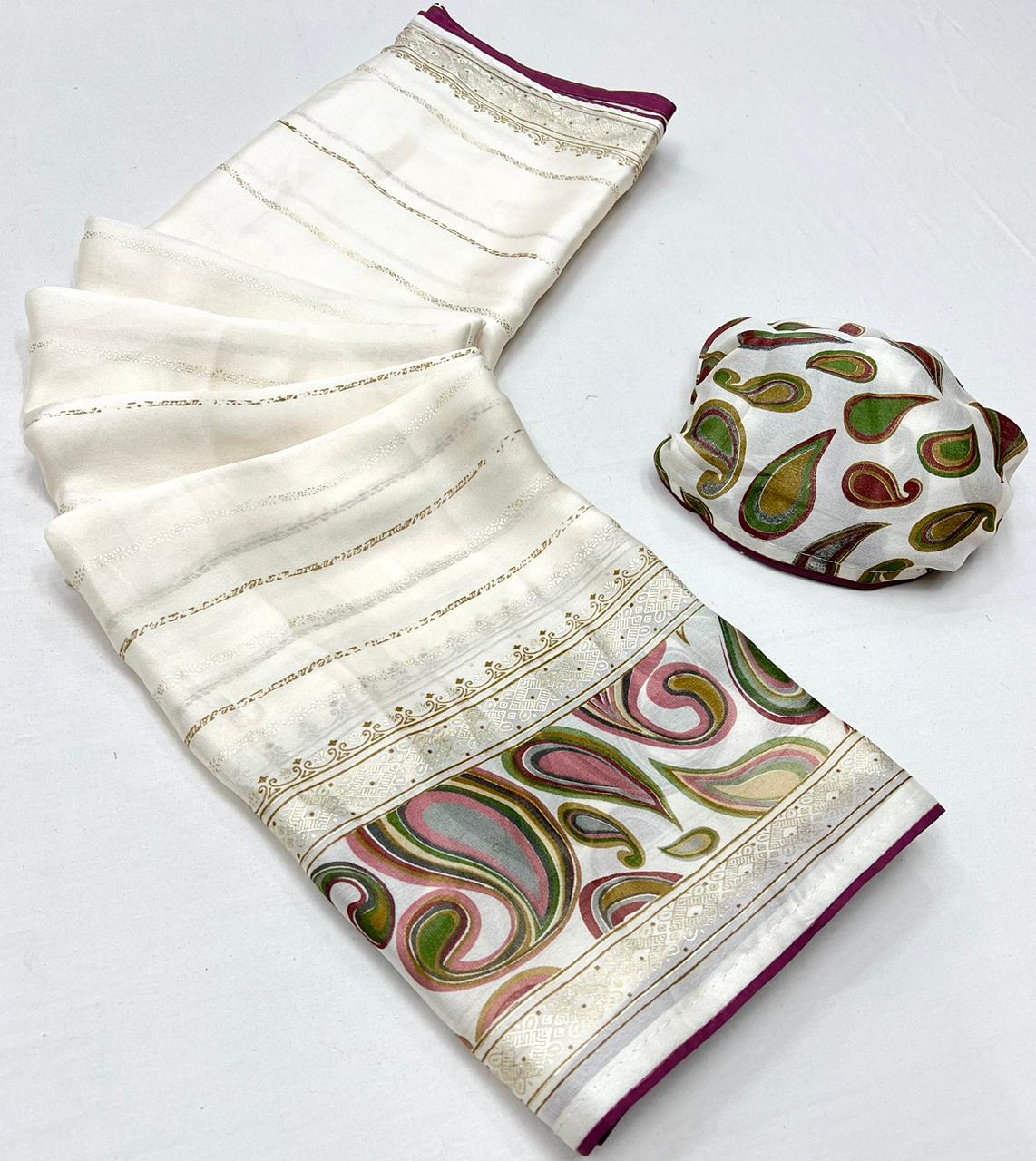 Soft Georgette Saree With Sequence Work and Piping Border