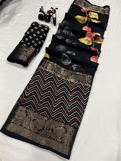 Soft Dola Silk Saree With Jacquard Border