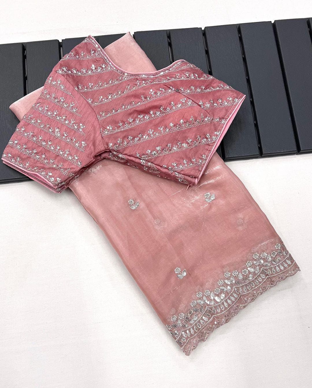 Soft Zimmy Choo Silk Saree With Sequence Work Blouse