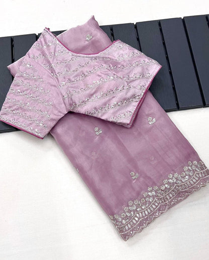 Soft Zimmy Choo Silk Saree With Sequence Work Blouse