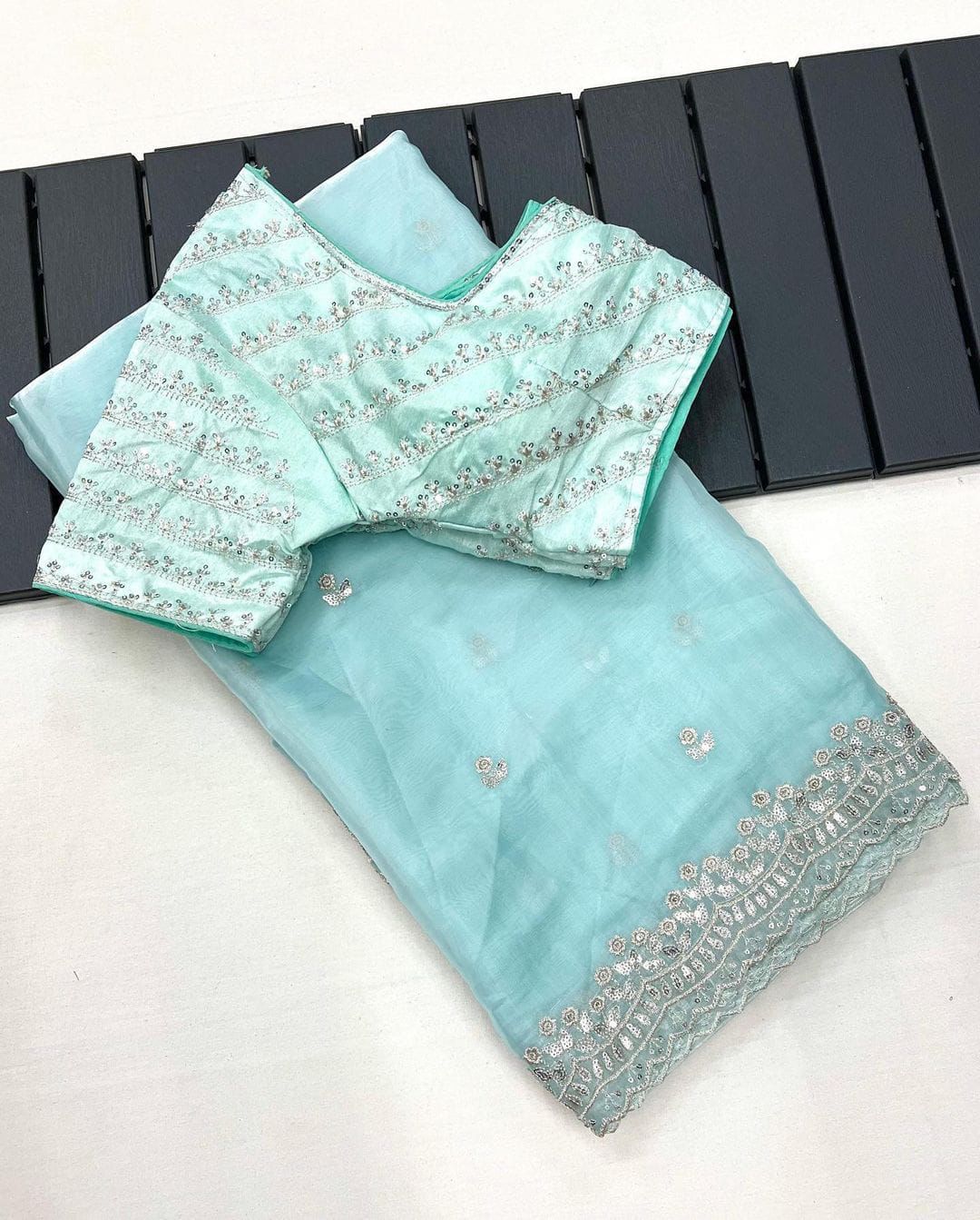 Soft Zimmy Choo Silk Saree With Sequence Work Blouse