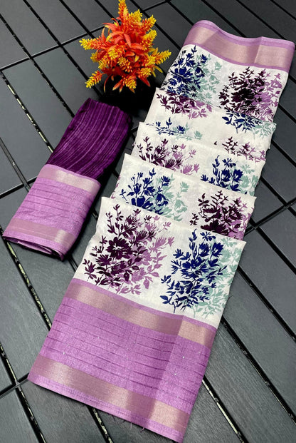 Soft Dola Silk Saree With Contrast Sequence Border