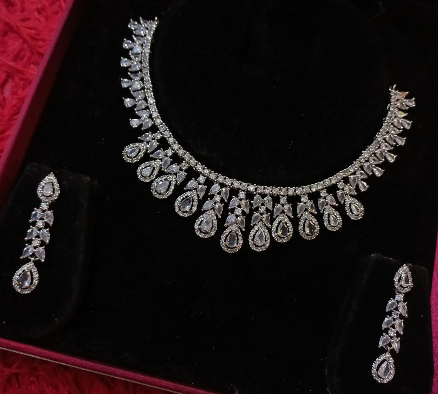 Beautiful Royal CZ Necklace Set