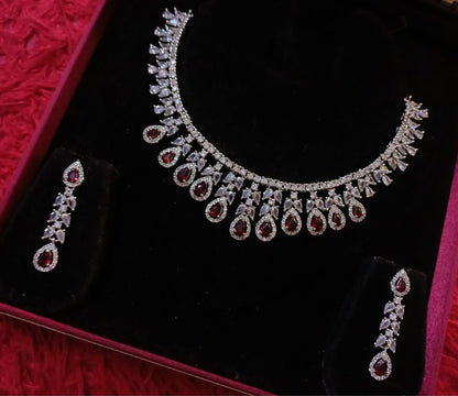 Beautiful Royal CZ Necklace Set