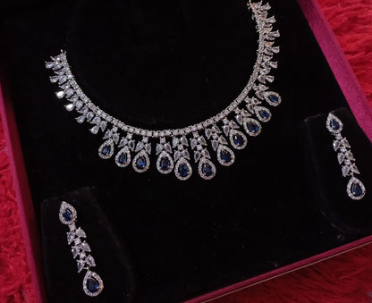 Beautiful Royal CZ Necklace Set