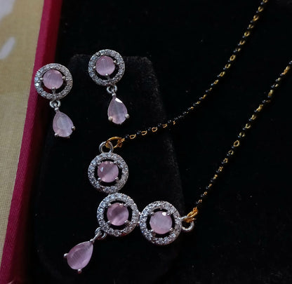 Beautiful CZ Mangalsutra Set With Chain