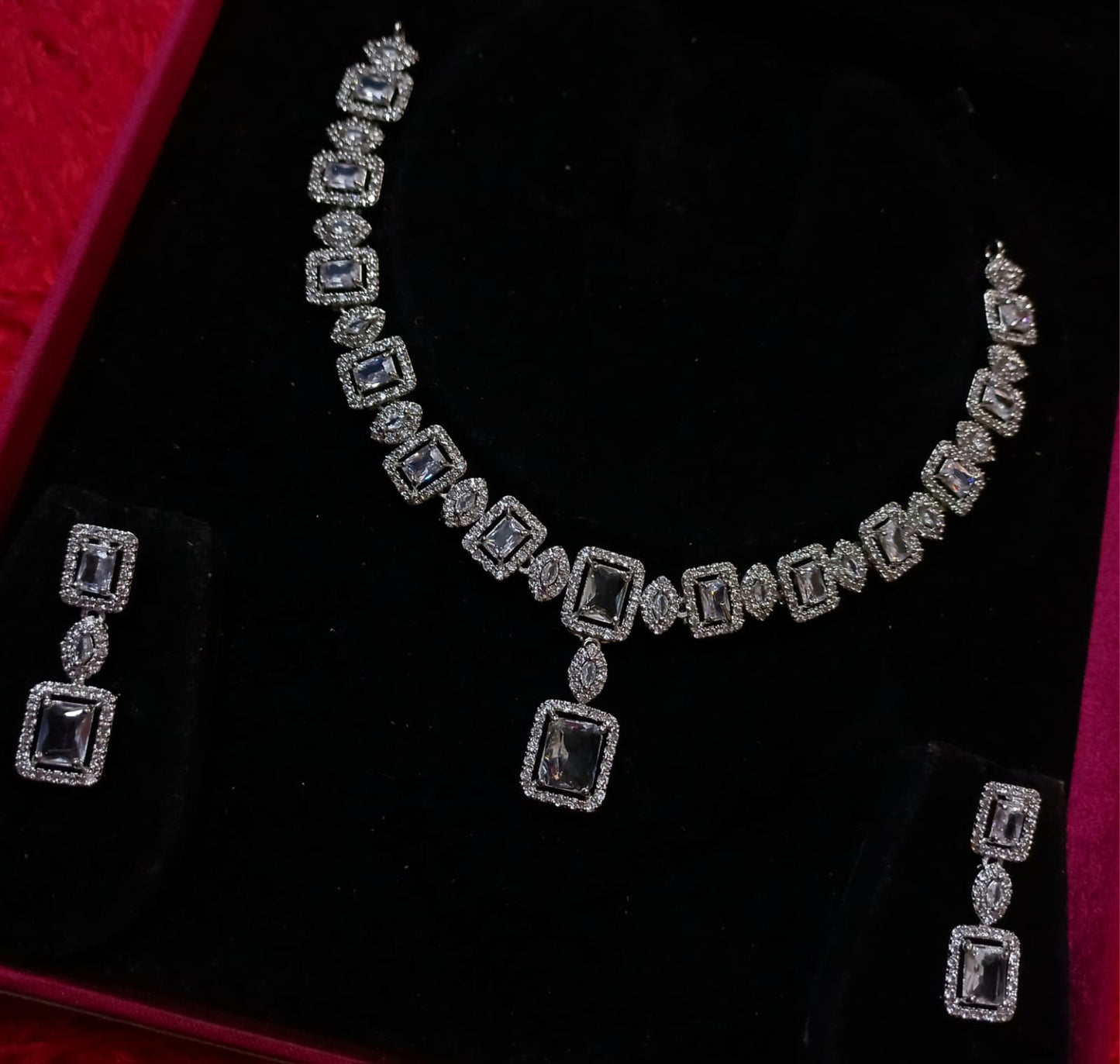 CZ Necklace Set With Beautiful Earrings