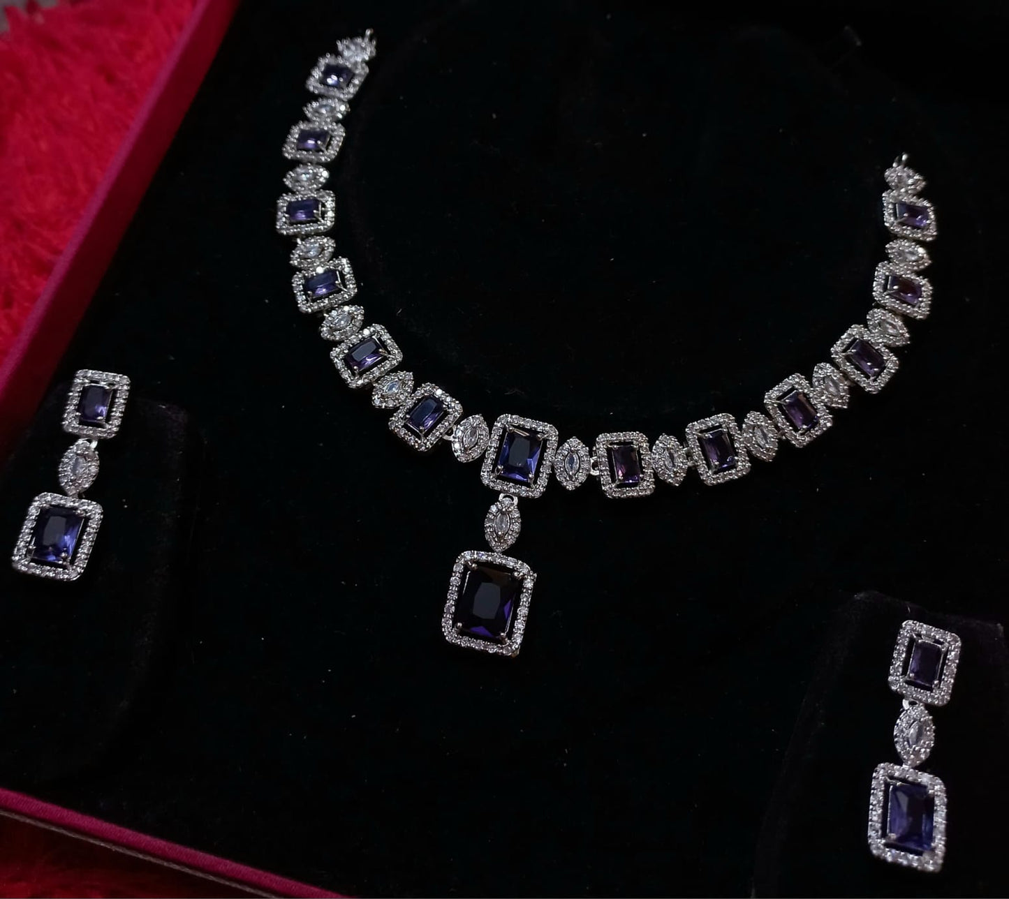 CZ Necklace Set With Beautiful Earrings