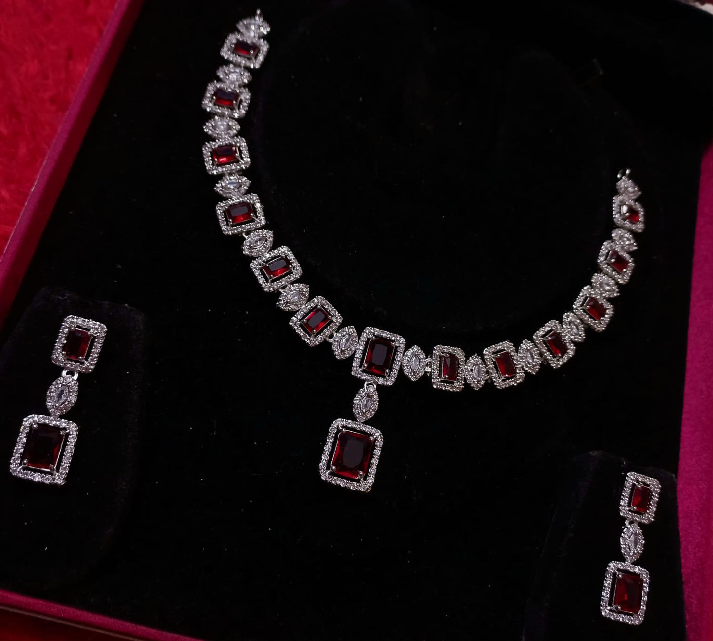 CZ Necklace Set With Beautiful Earrings