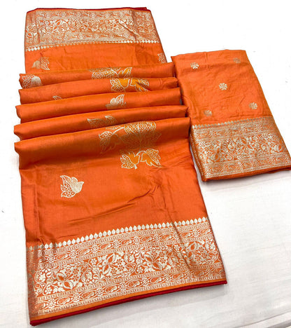 Soft Muslin Silk Saree With Contrast Piping Border