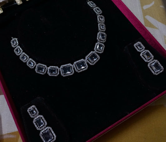 CZ Necklace Set With Earrings