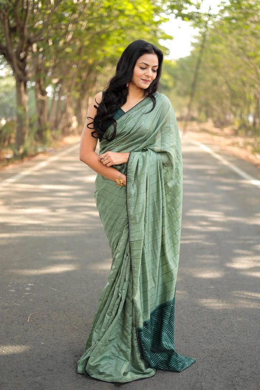 Viscose Cotton Saree With Jacquard Sequence Work