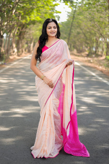 Viscose Cotton Saree With Jacquard Sequence Work