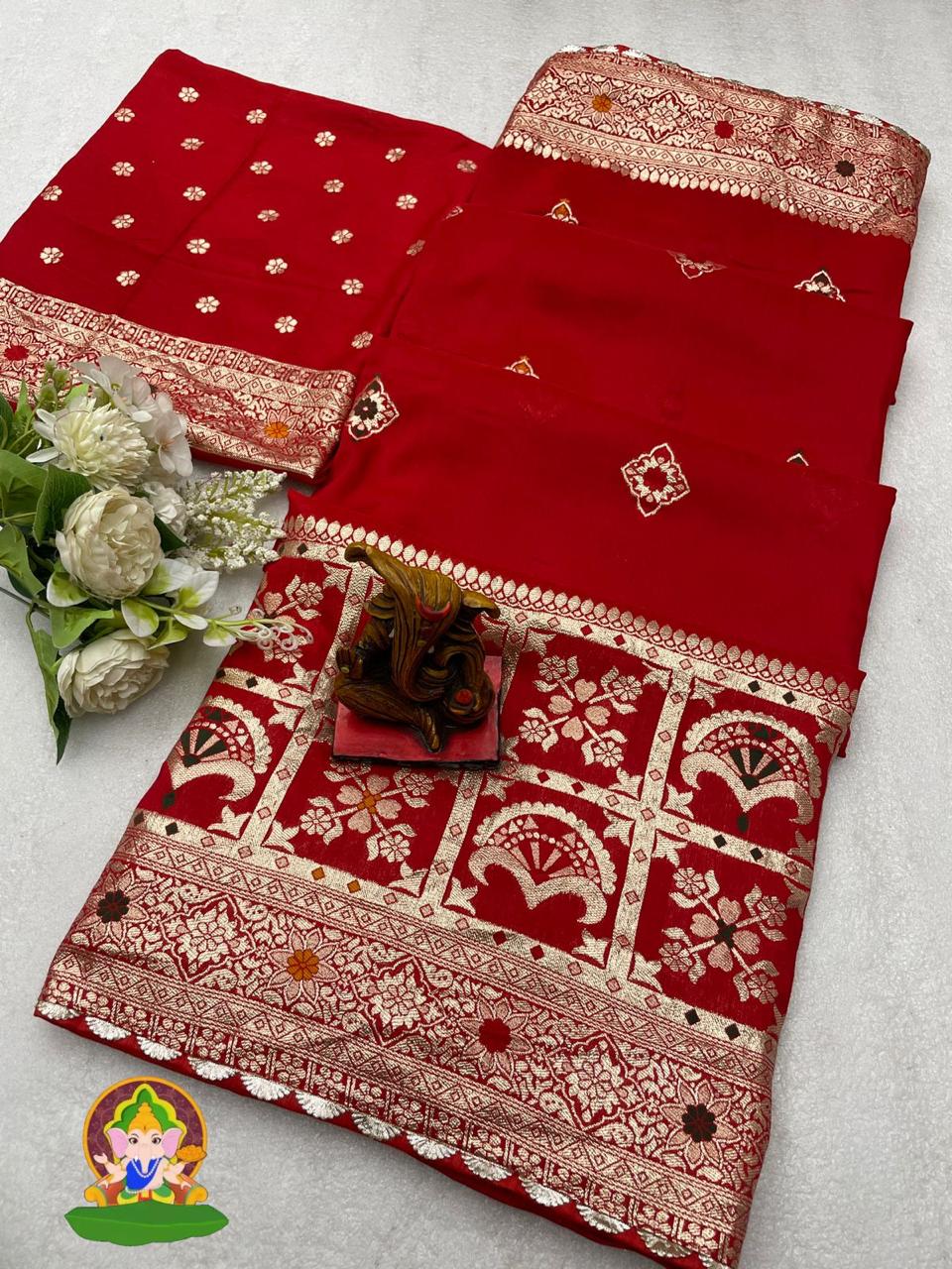 Viscose Dola Silk Saree Meenakari Zari Work