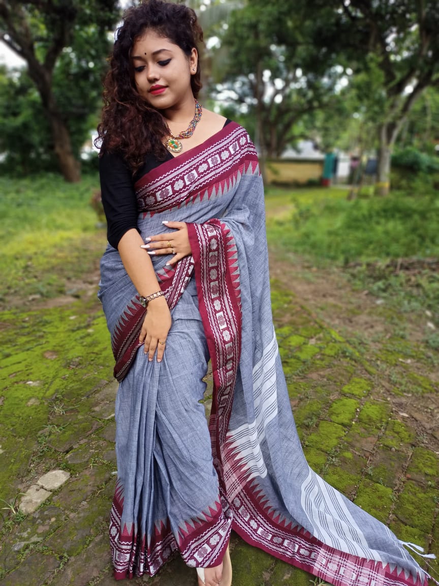 Bengal Style Soft Cotton Saree – ThreadLooms